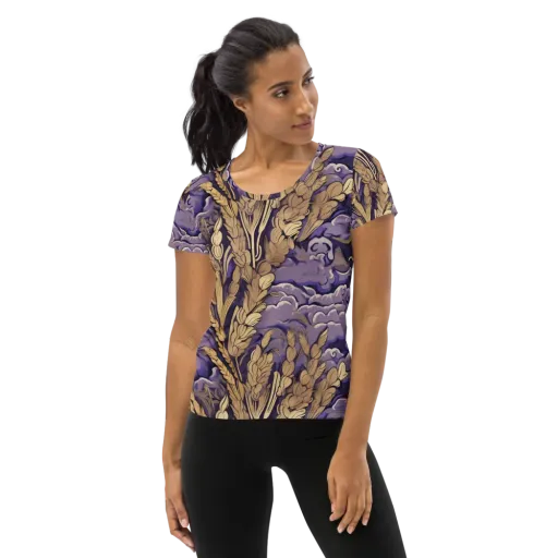 Amethyst Grain on a Women's Athletic T-Shirt
