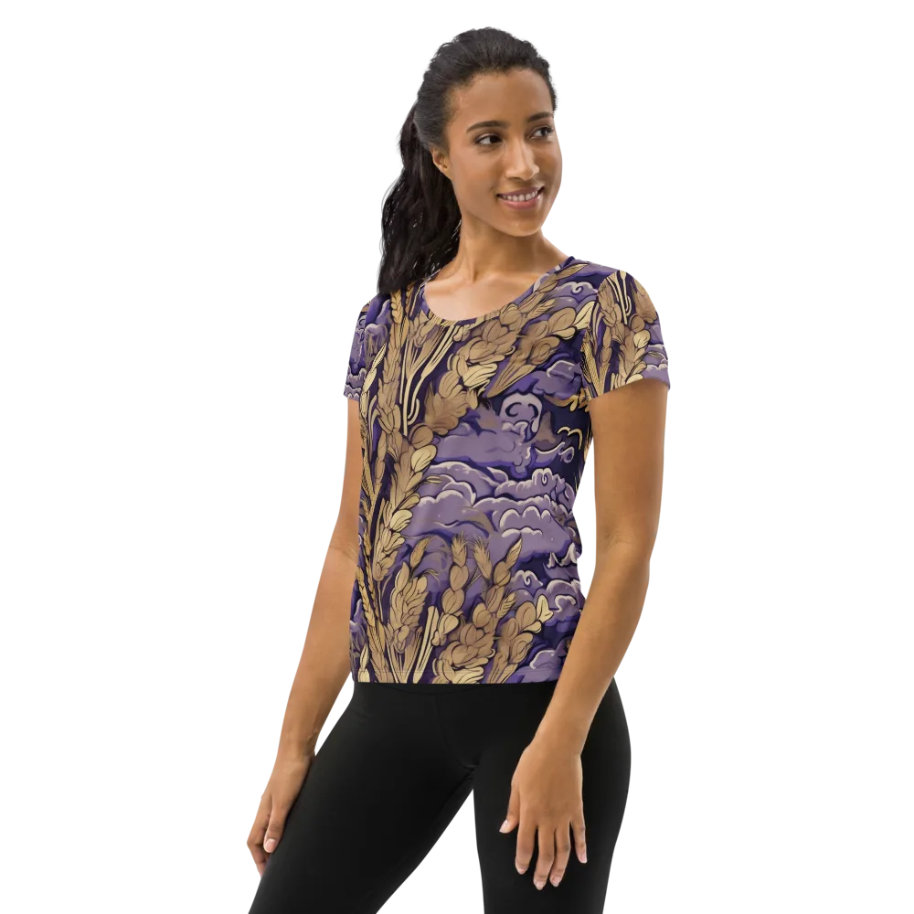 Amethyst Grain on Women's Athletic T-Shirt — Left
