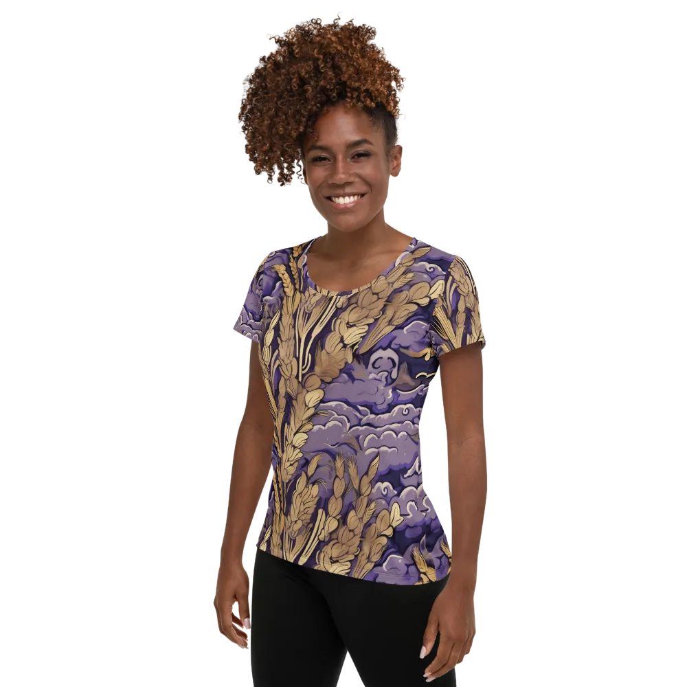 Amethyst Grain on Women's Athletic T-Shirt — Left