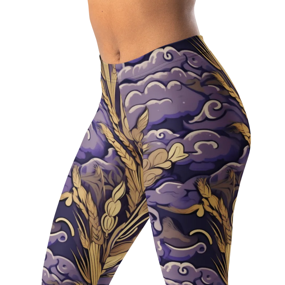 Amethyst Grain on Leggings — Left Front