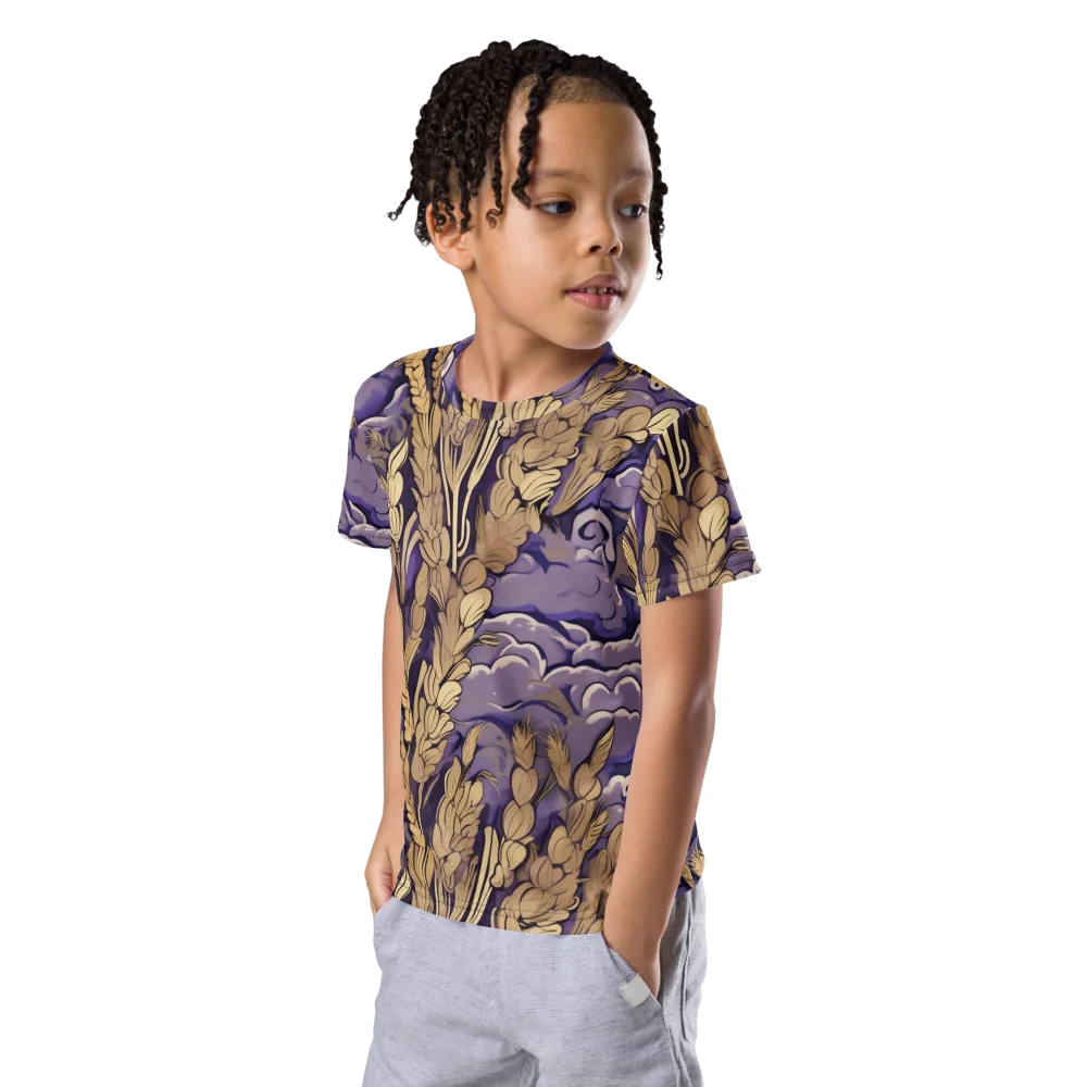 Amethyst Grain on Kids Crew Neck T-Shirt — Left Front