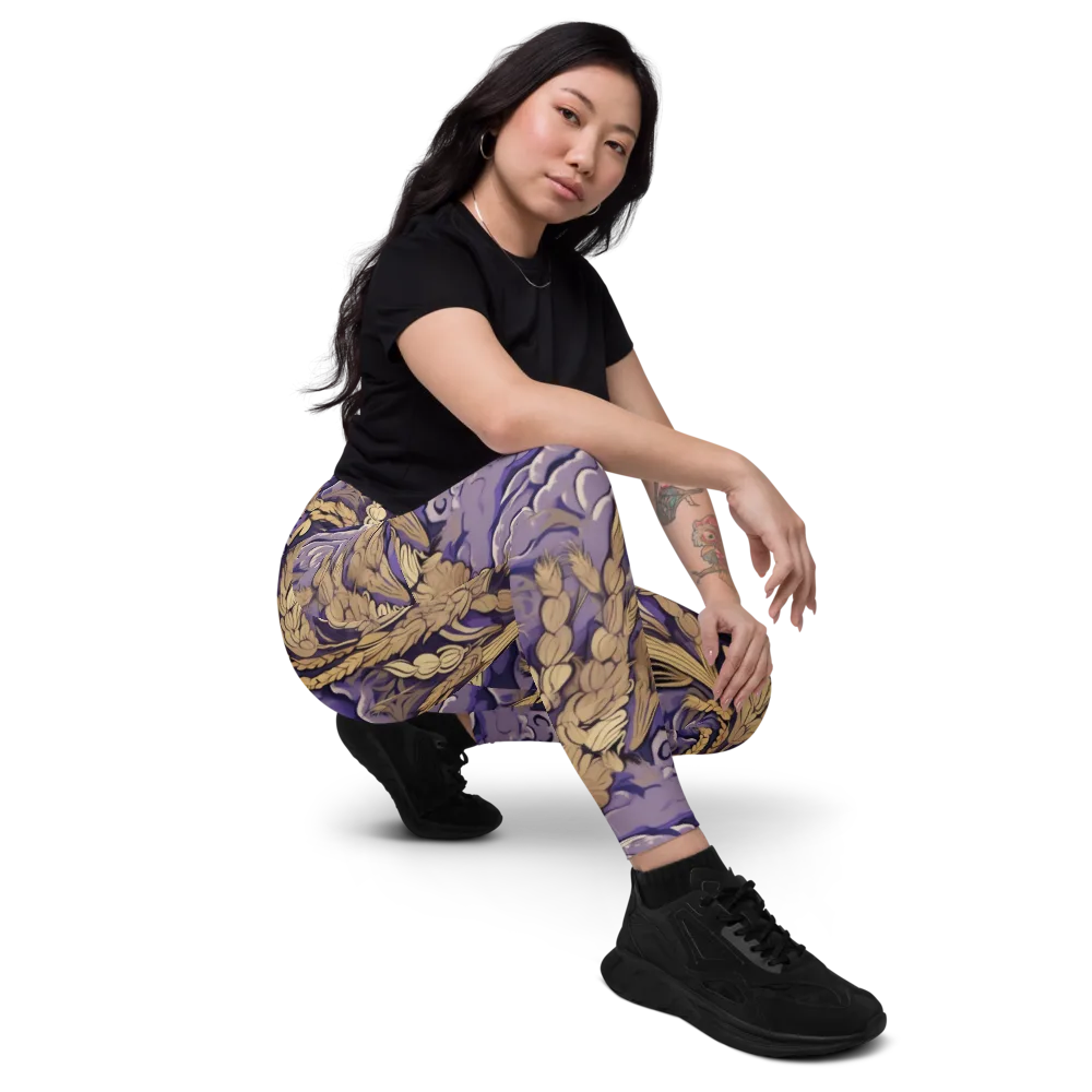 Amethyst Grain on Leggings with Pockets — Right Front