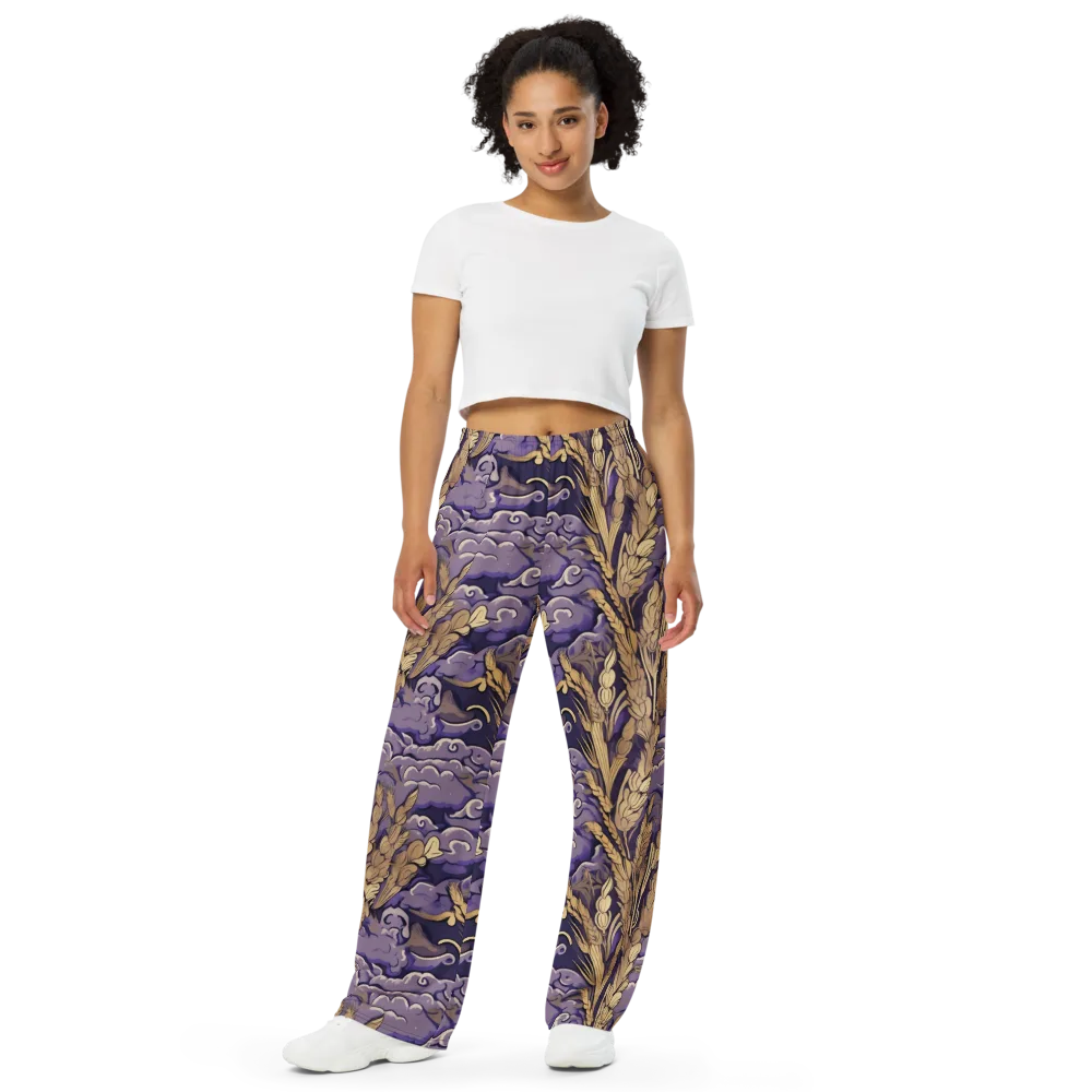 Amethyst Grain on Wide-Leg Pants — Front
