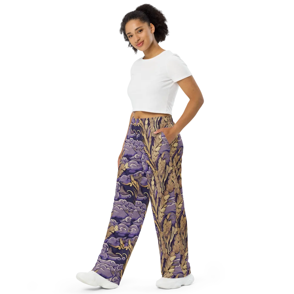 Amethyst Grain on Wide-Leg Pants — Left Front