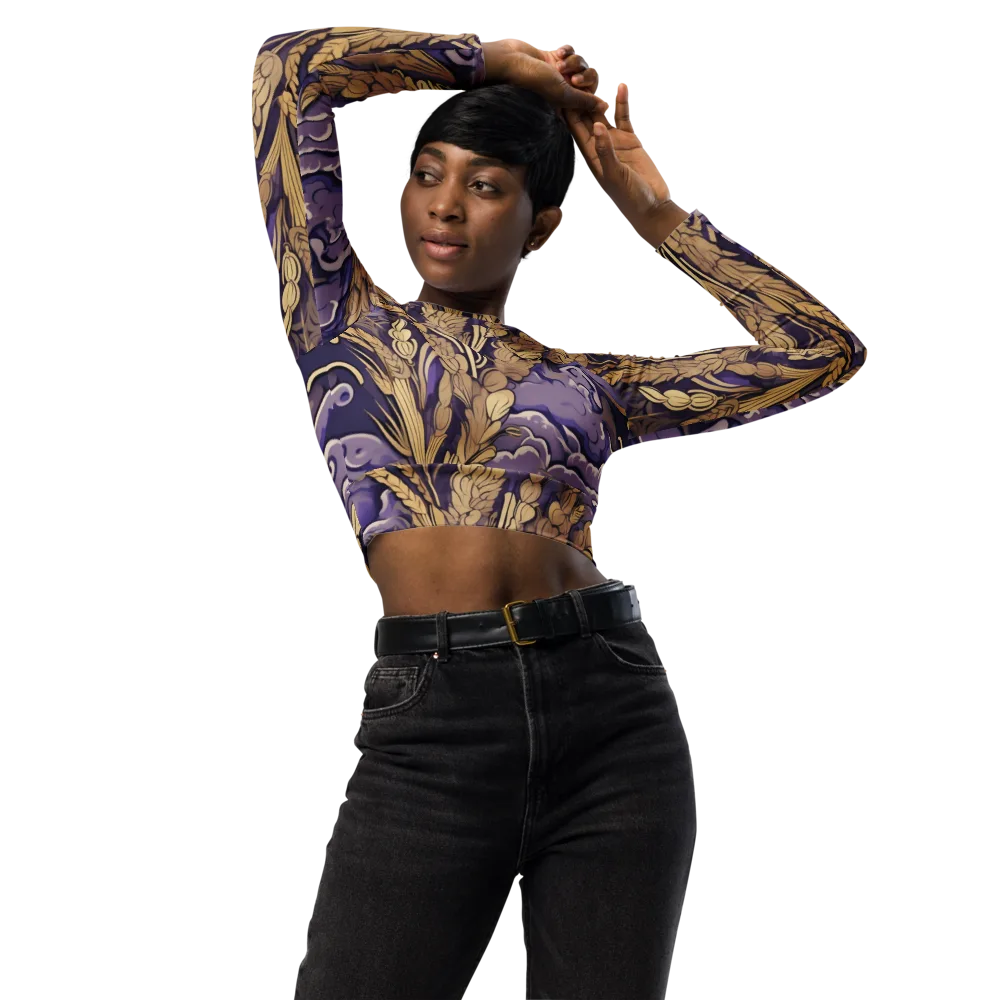Amethyst Grain on Long Sleeve Crop Top — Front