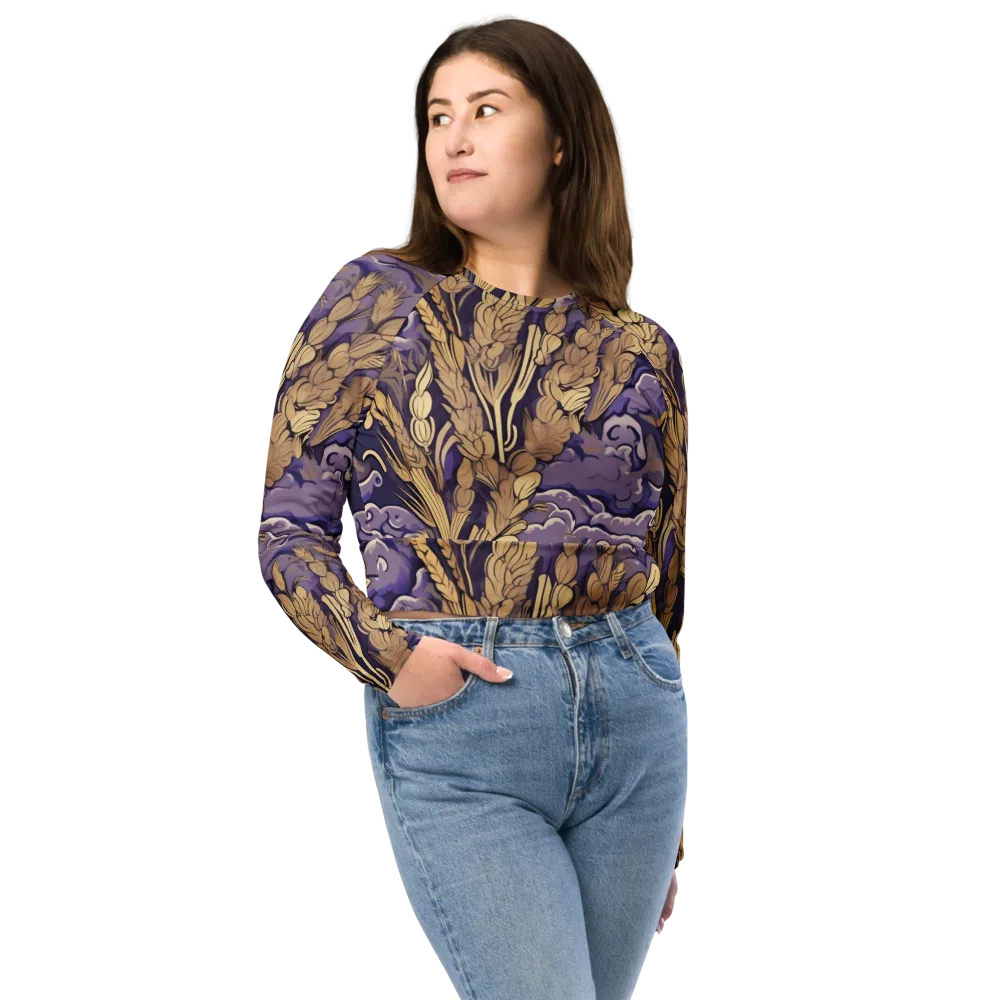 Amethyst Grain on Long Sleeve Crop Top — Front