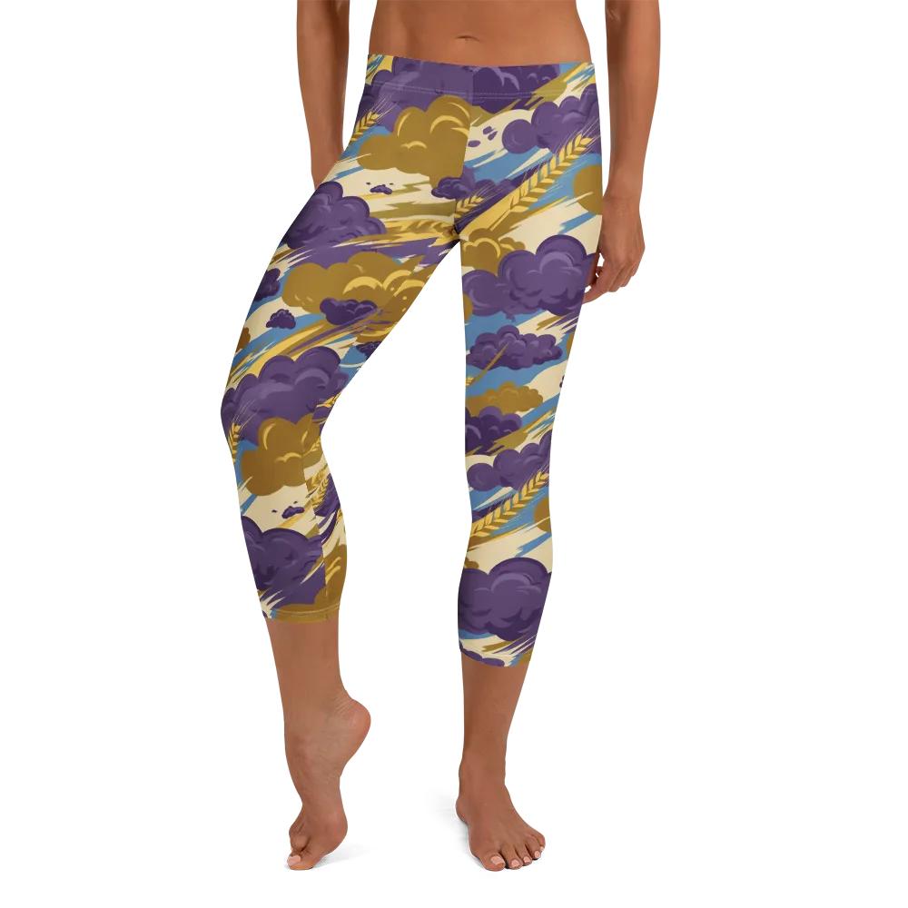 Harvest Tempest on Capri Leggings — Front