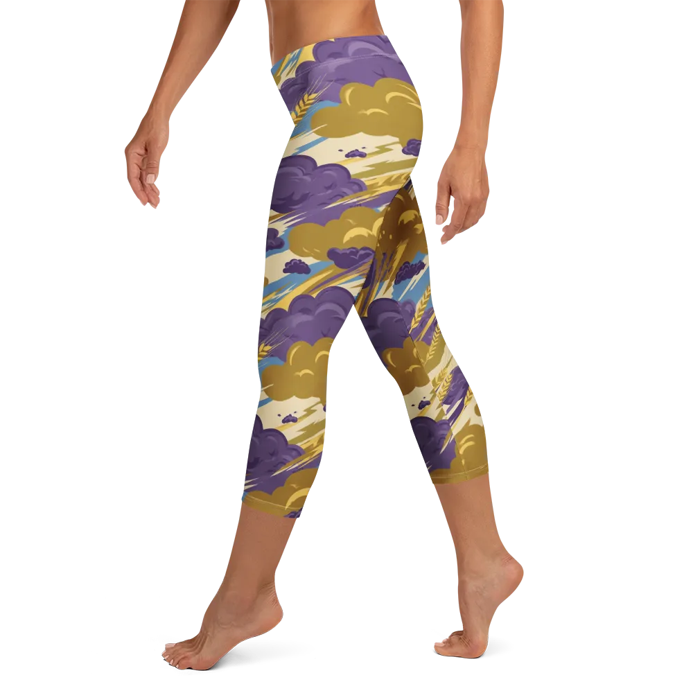 Harvest Tempest on Capri Leggings — Left