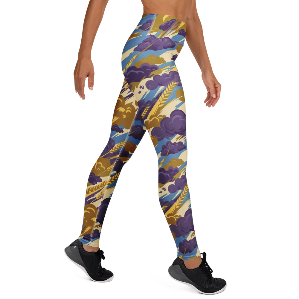 Harvest Tempest on Yoga Leggings — Right