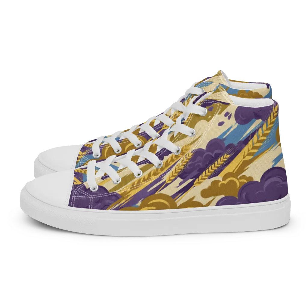 Harvest Tempest on Men's High Top Canvas Shoes — Left