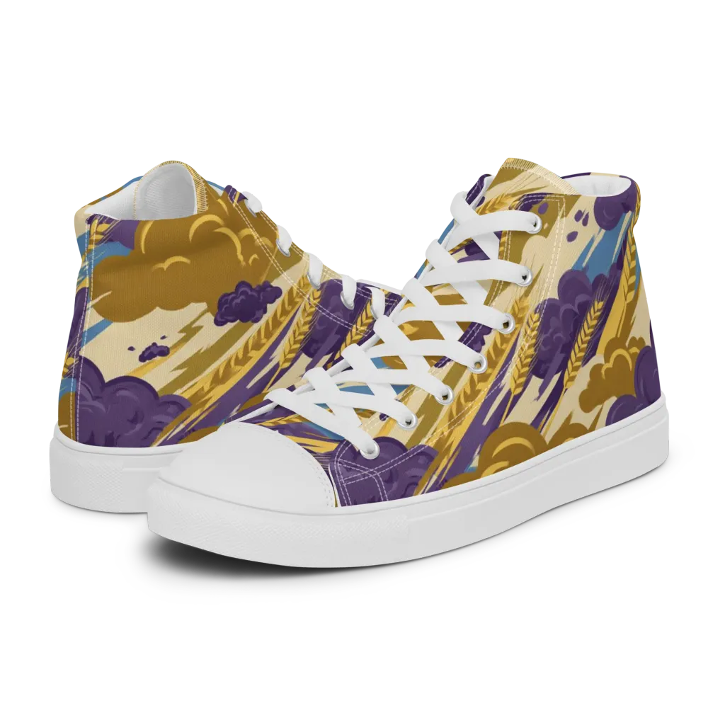 Harvest Tempest on Men's High Top Canvas Shoes — Left