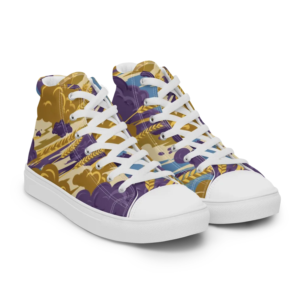 Harvest Tempest on Women's High Top Canvas Shoes — Right Front