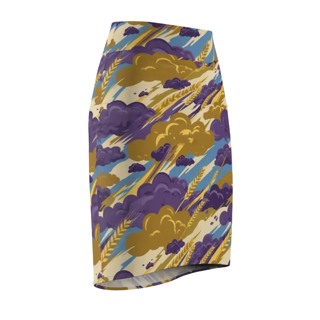 Harvest Tempest on Pencil Skirt — Front Side