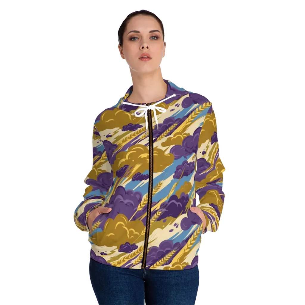 Harvest Tempest on Women's Full-Zip Hoodie — Front On Person