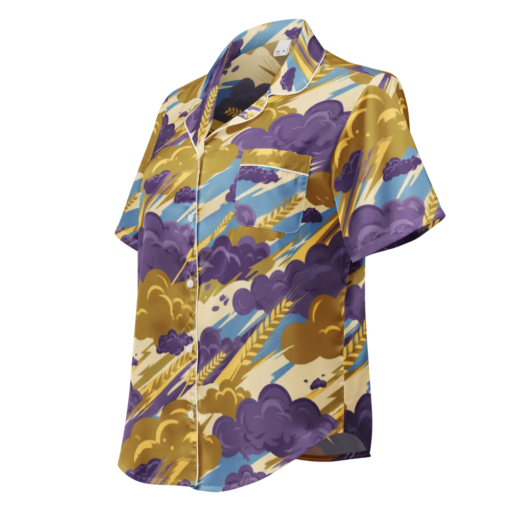 Harvest Tempest on Women's Short Sleeve Pajama Top — Left Front