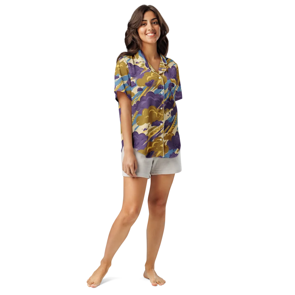 Harvest Tempest on Women's Short Sleeve Pajama Top — Front