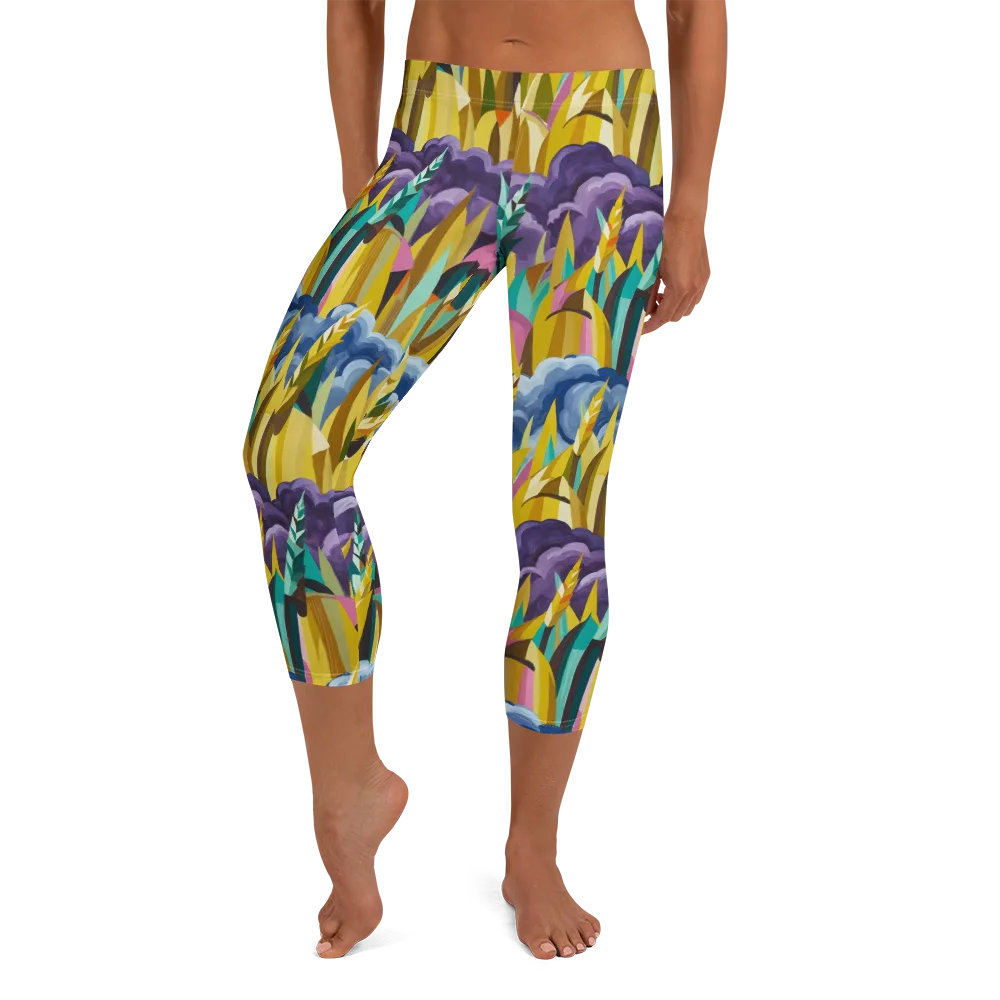 Thundergrass on Capri Leggings — Front