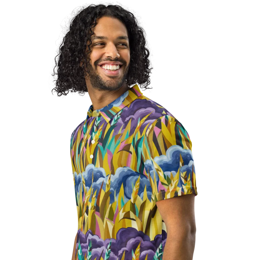 Thundergrass on Men's Slim Fit Polo Shirt — Left Front