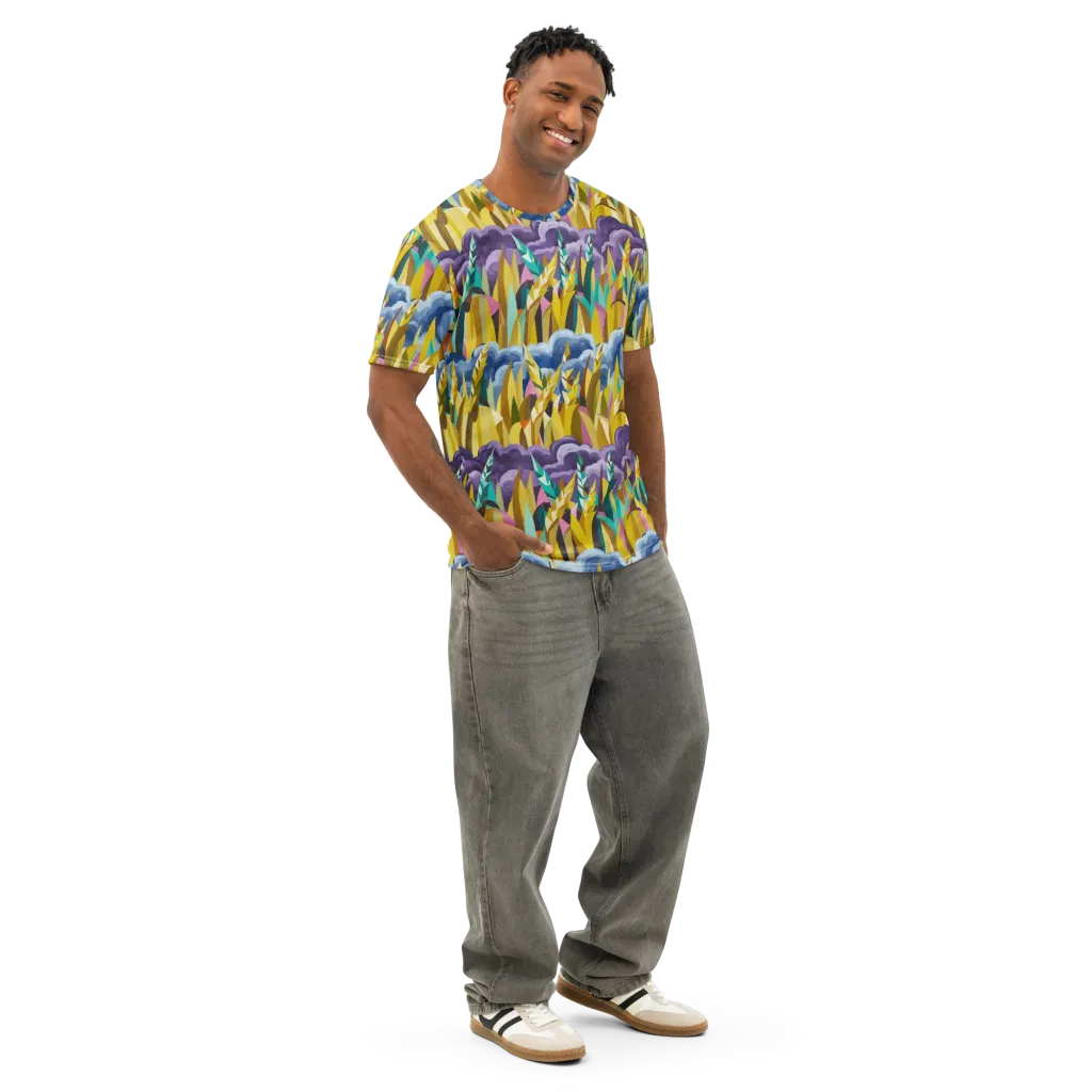 Thundergrass on Men's Cotton Crew Neck T-Shirt — Right Front