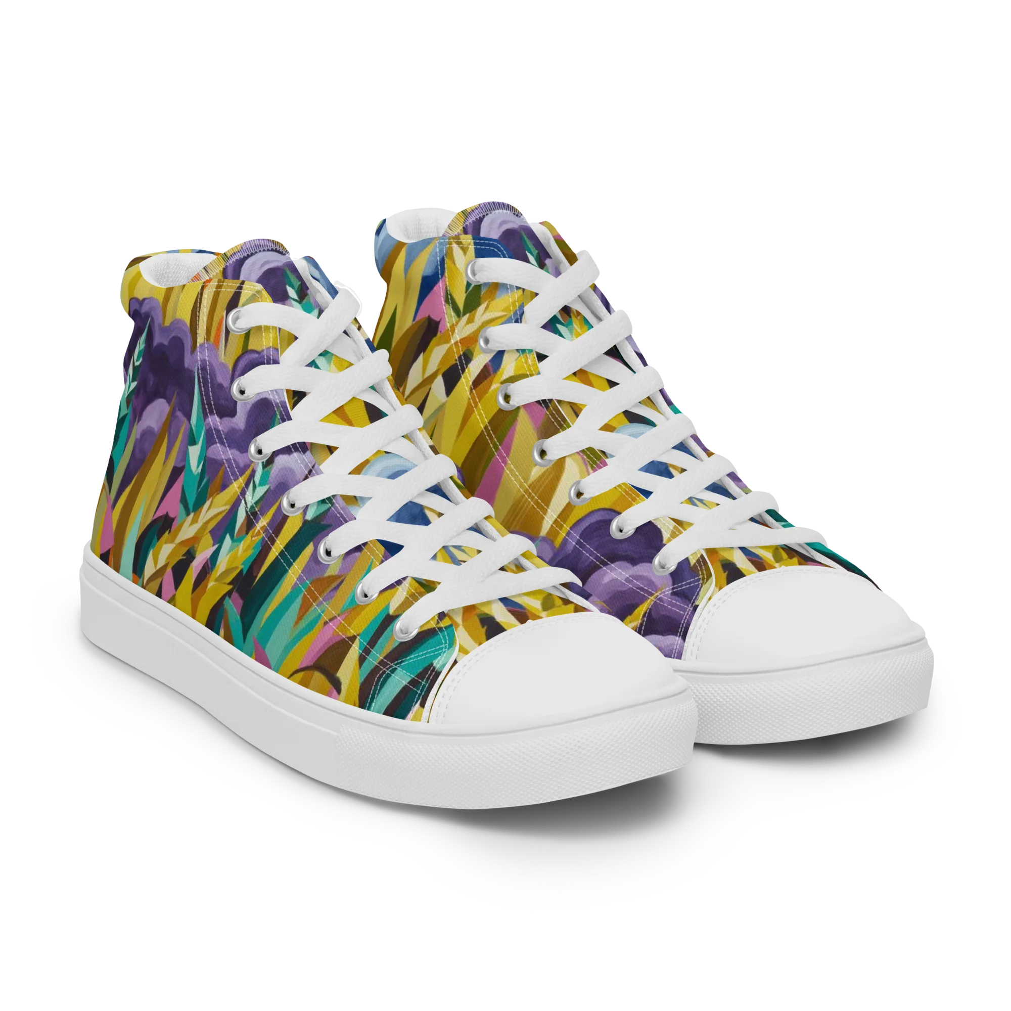 Thundergrass on Men's High Top Canvas Shoes — Right Front