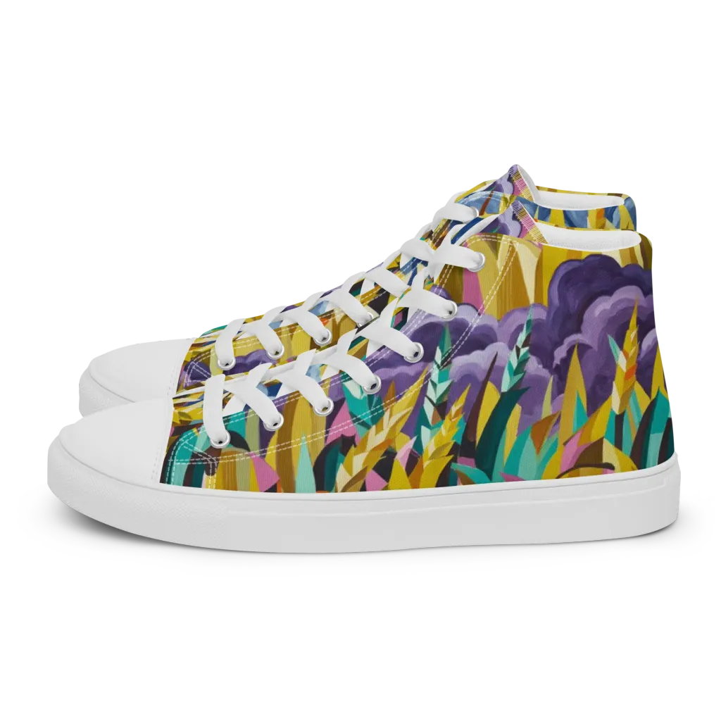Thundergrass on Men's High Top Canvas Shoes — Left