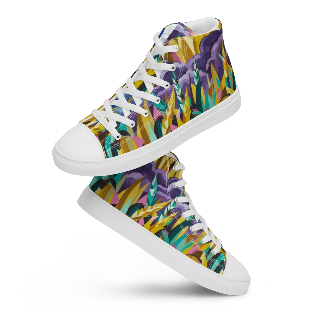Thundergrass on Men's High Top Canvas Shoes — Front