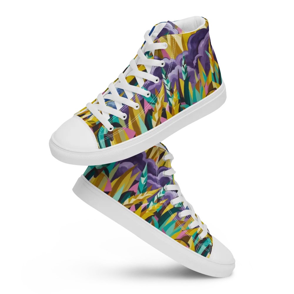 Thundergrass on Women's High Top Canvas Shoes — Front