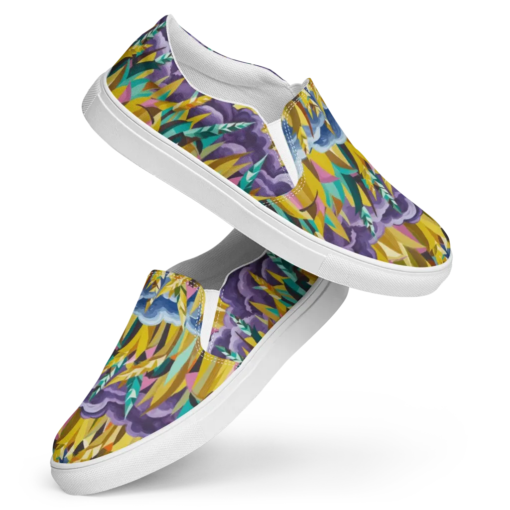Thundergrass on Women's Slip-On Canvas Shoes — Front