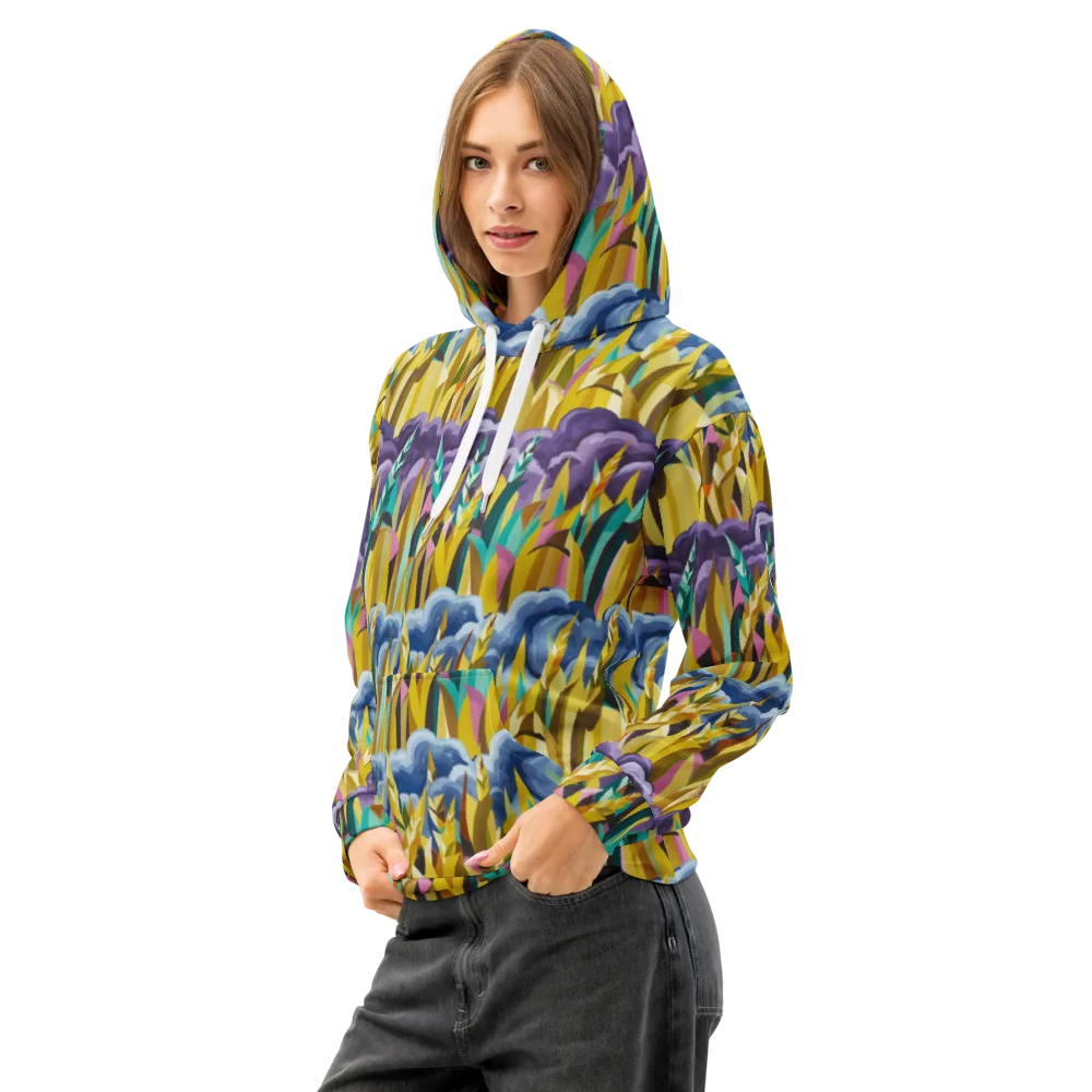 Thundergrass on Cotton Hoodie — Left Front