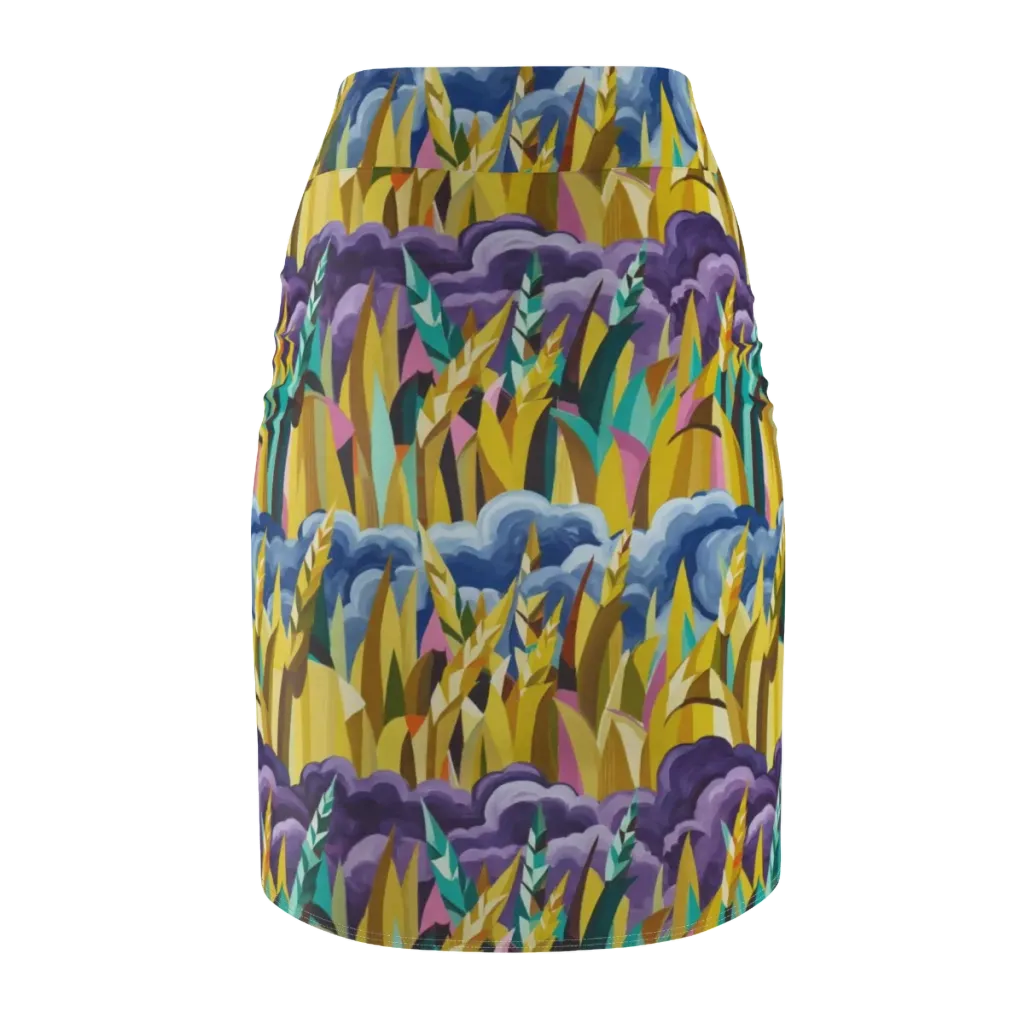 Thundergrass on Pencil Skirt — Back