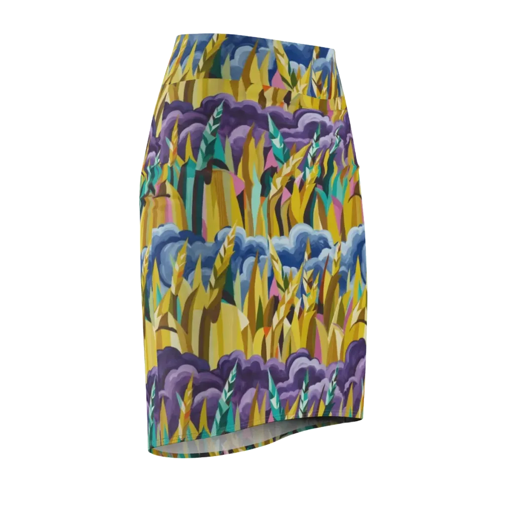 Thundergrass on Pencil Skirt — Front Side