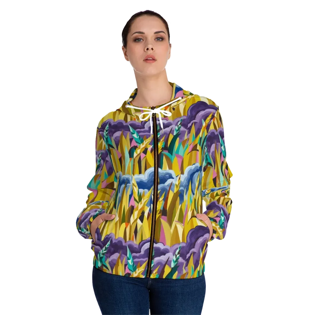 Thundergrass on Women's Full-Zip Hoodie — Front On Person