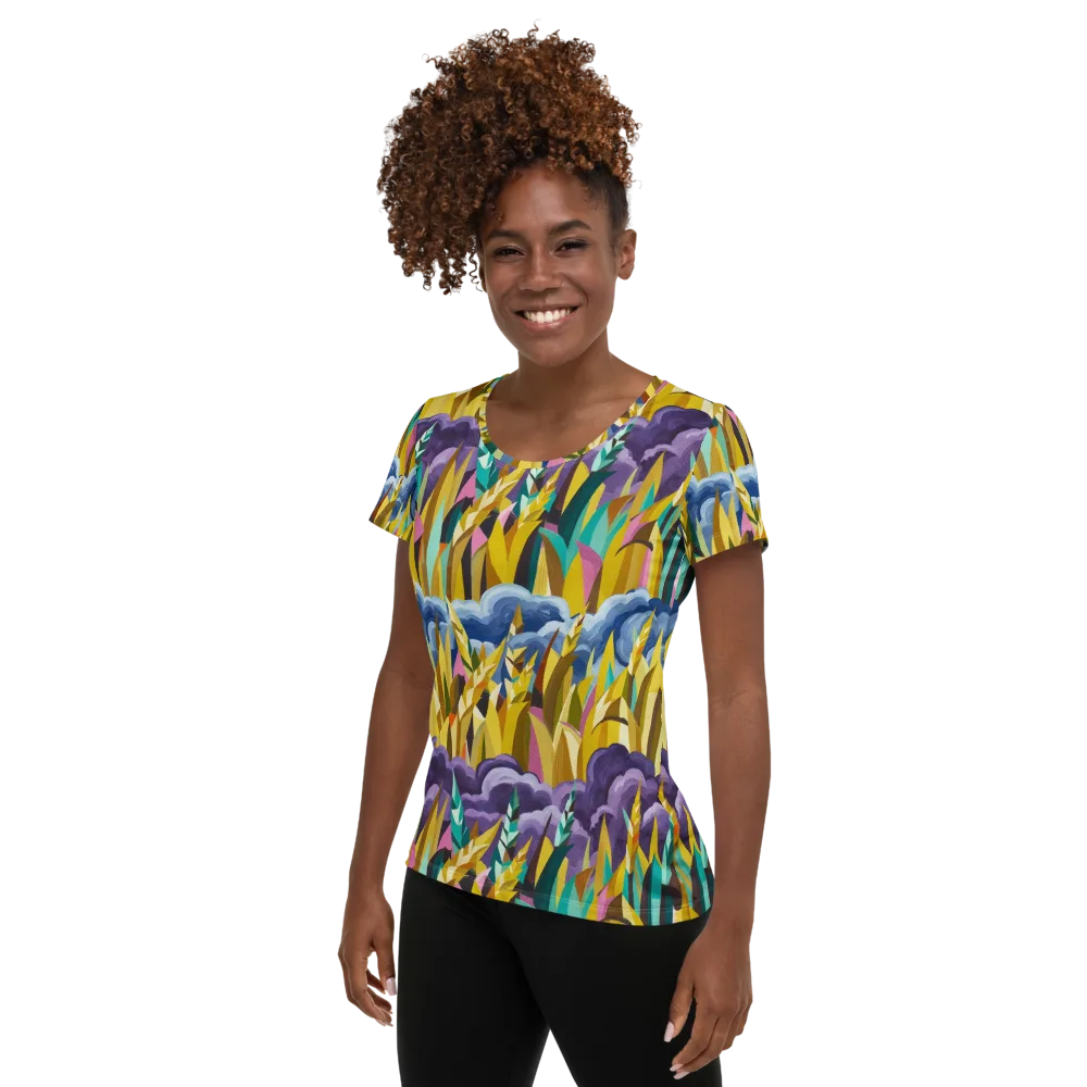 Thundergrass on Women's Athletic T-Shirt — Left