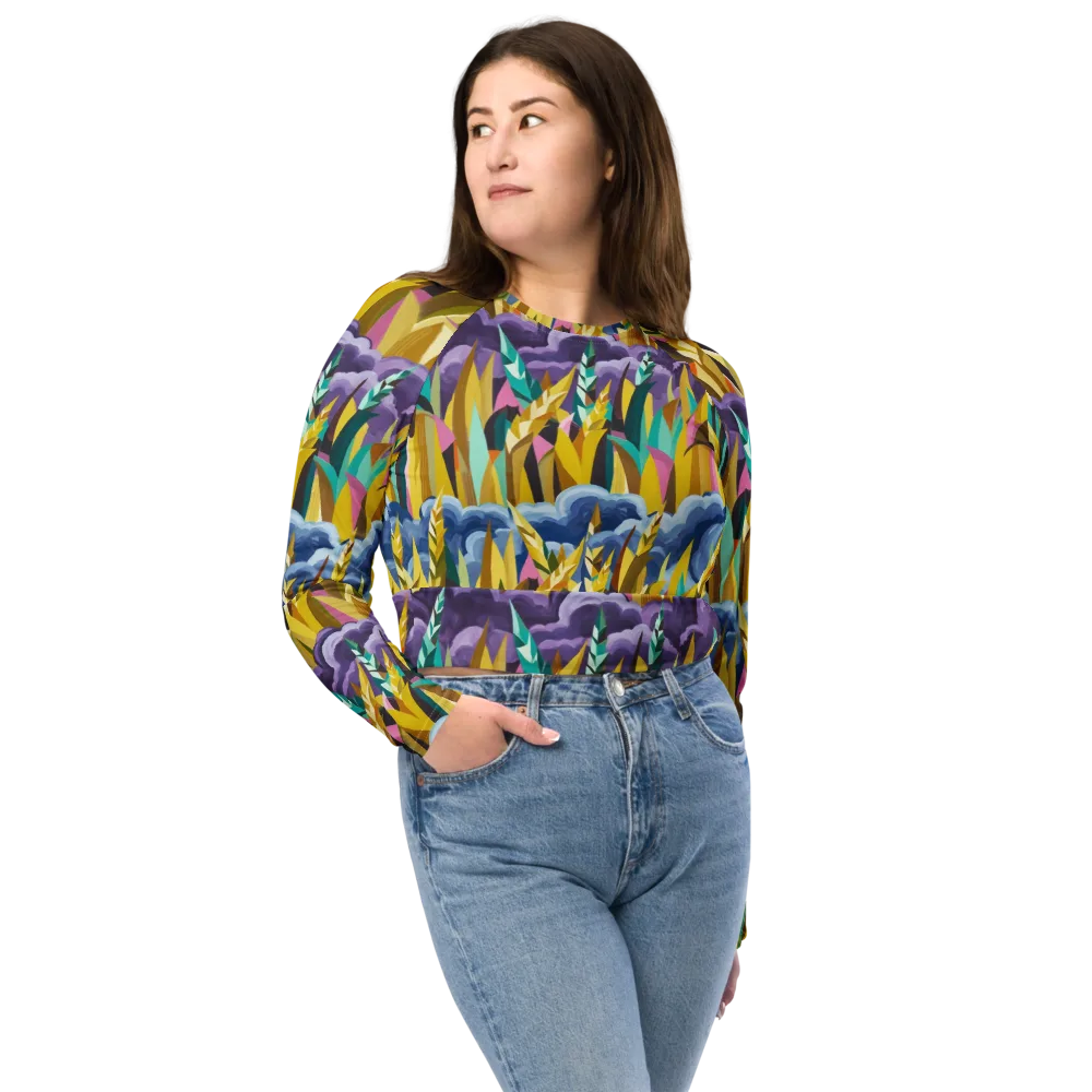 Thundergrass on Long Sleeve Crop Top — Front