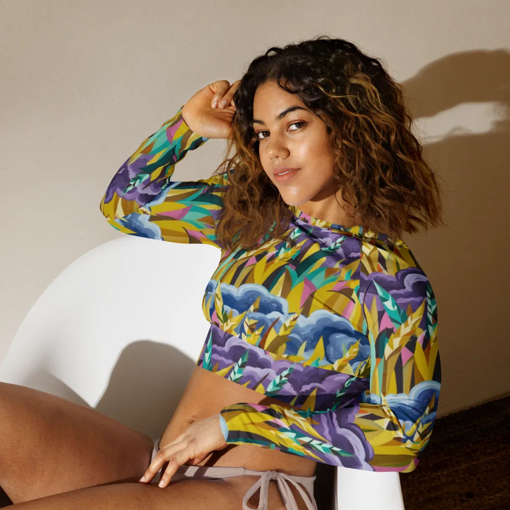 Thundergrass on Long Sleeve Crop Top — Left Front