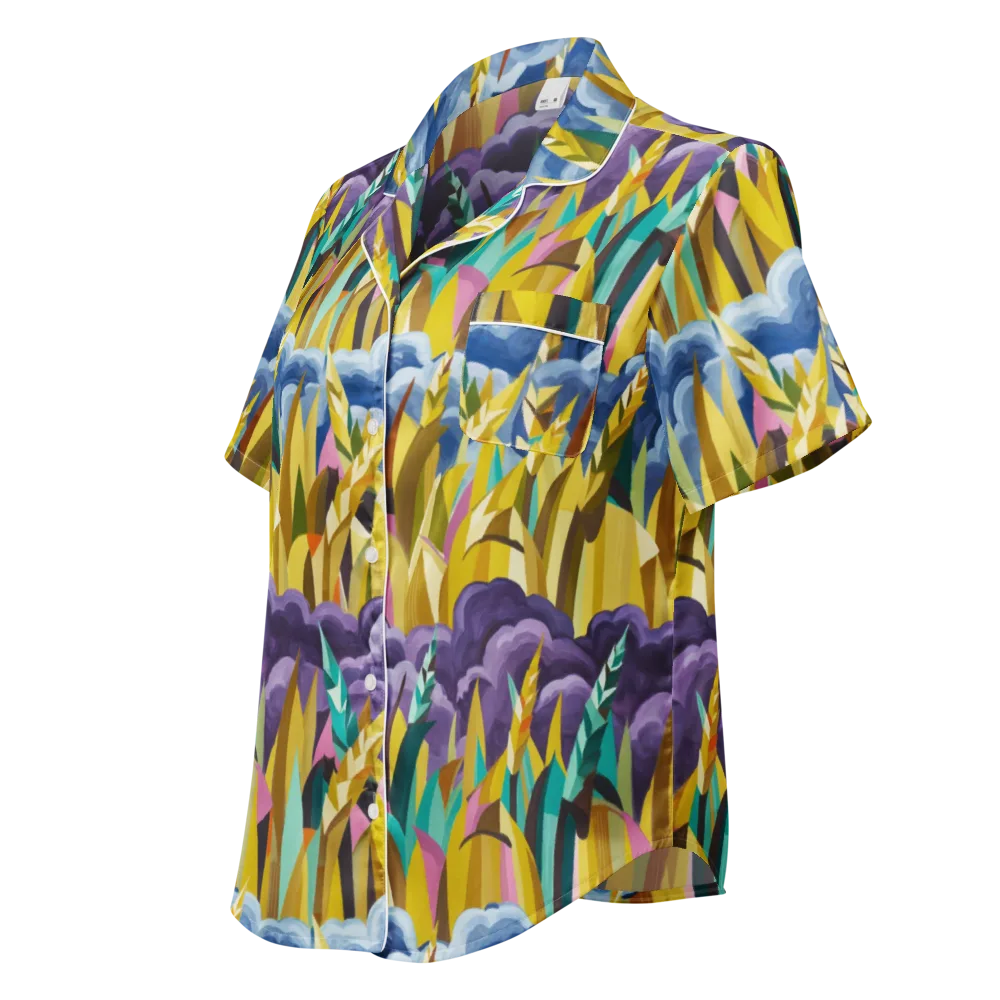 Thundergrass on Women's Short Sleeve Pajama Top — Left Front