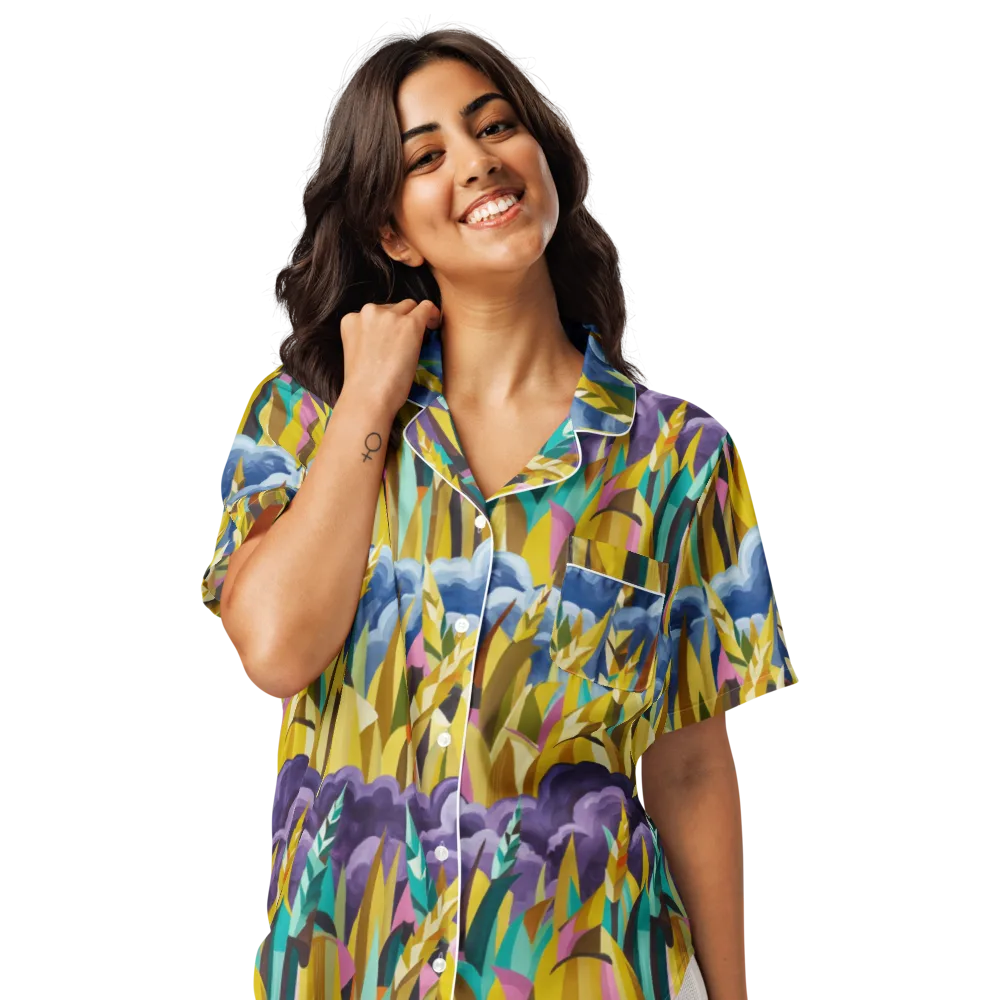 Thundergrass on Women's Short Sleeve Pajama Top — Front