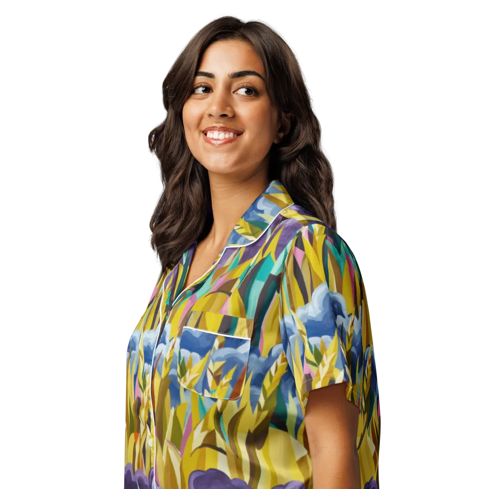 Thundergrass on Women's Short Sleeve Pajama Top — Left Front