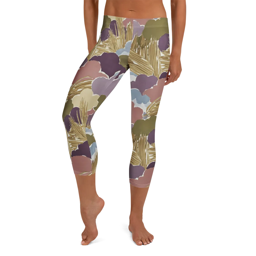 Harvest Reverie on Capri Leggings — Front
