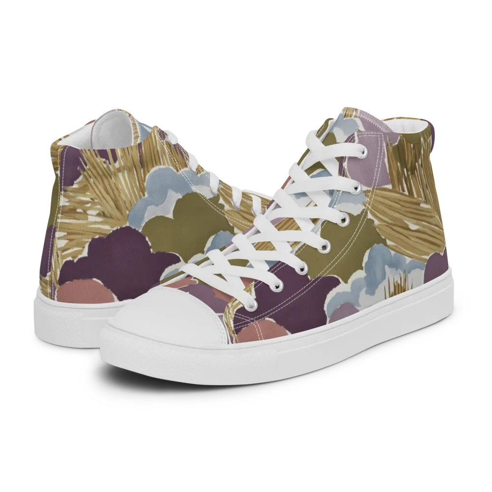 Harvest Reverie on Men's High Top Canvas Shoes — Left