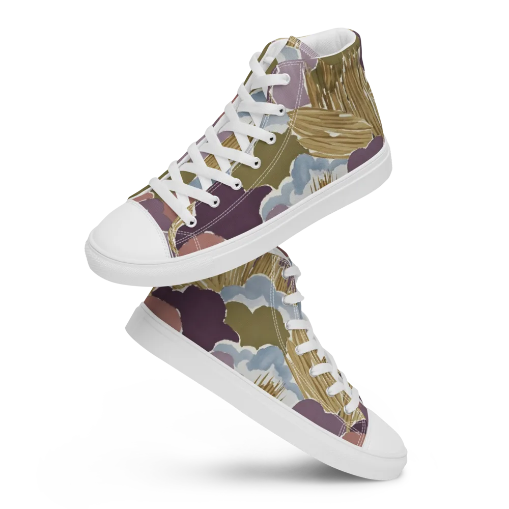 Harvest Reverie on Men's High Top Canvas Shoes — Front
