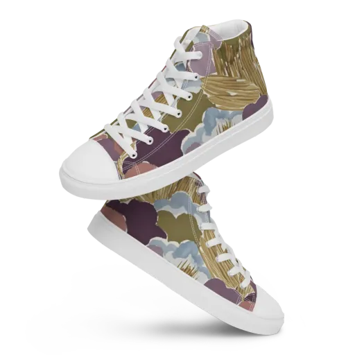 Harvest Reverie on a Men's High Top Canvas Shoes