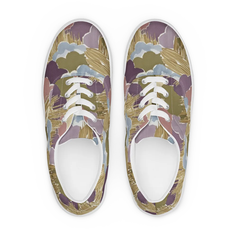 Harvest Reverie on Men's Lace-Up Canvas Shoes — Front