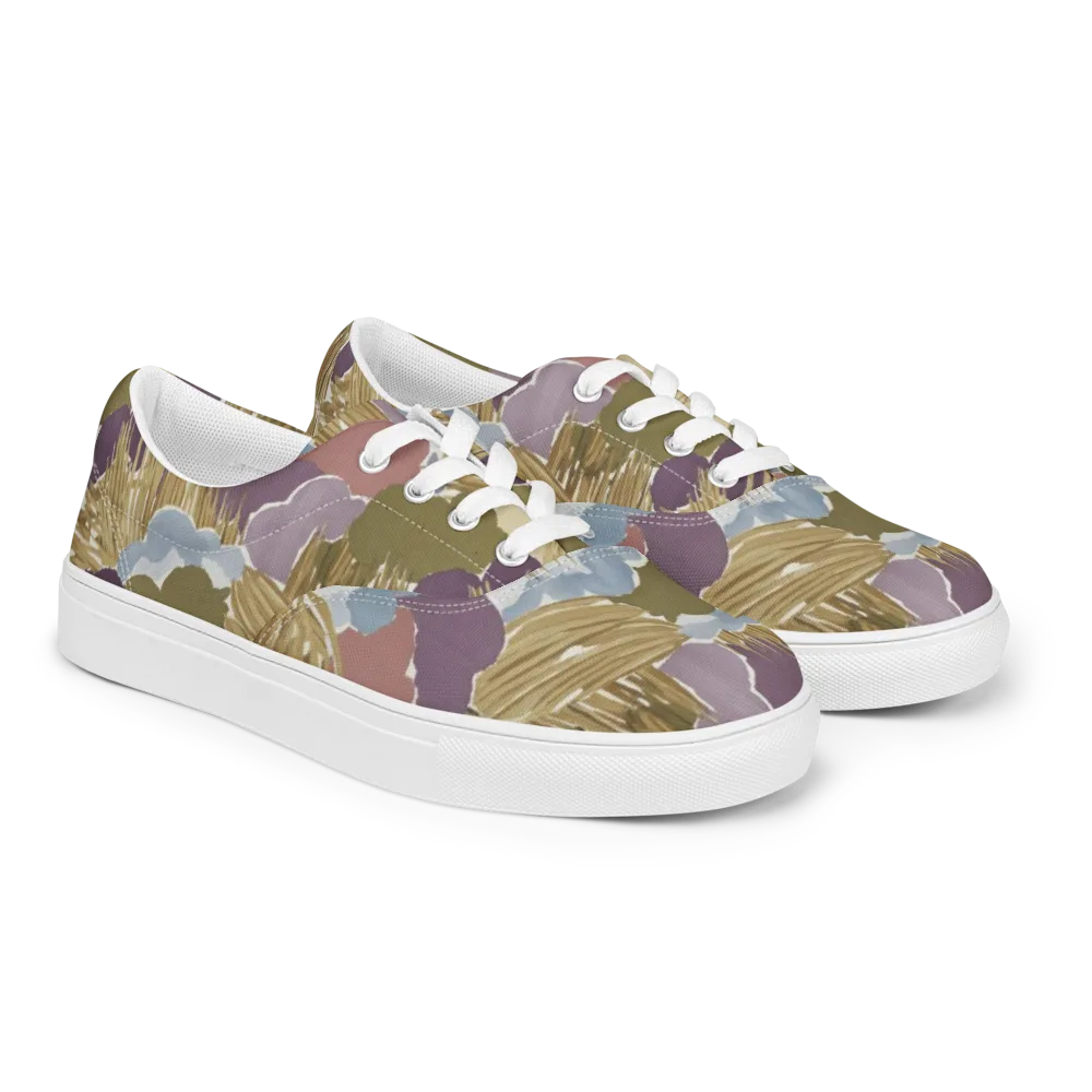 Harvest Reverie on Men's Lace-Up Canvas Shoes — Right Front