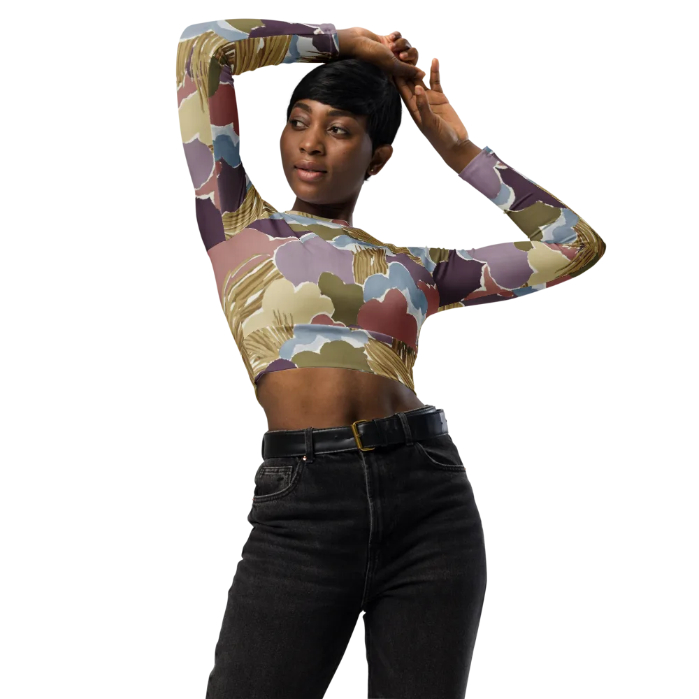 Harvest Reverie on Long Sleeve Crop Top — Front