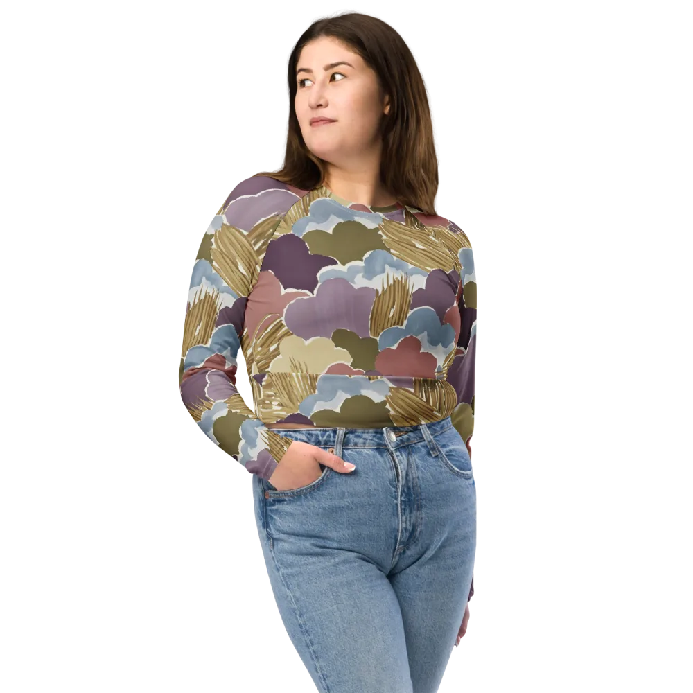 Harvest Reverie on Long Sleeve Crop Top — Front