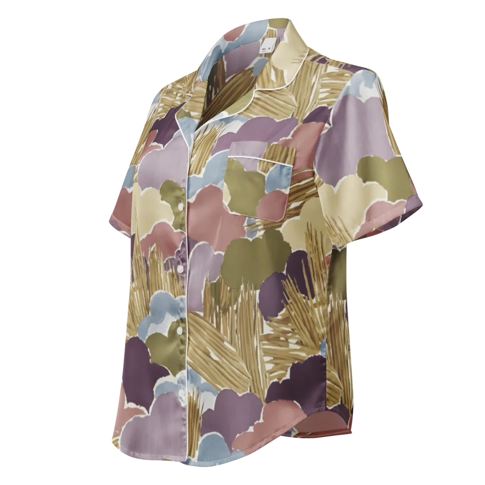 Harvest Reverie on Women's Short Sleeve Pajama Top — Left Front