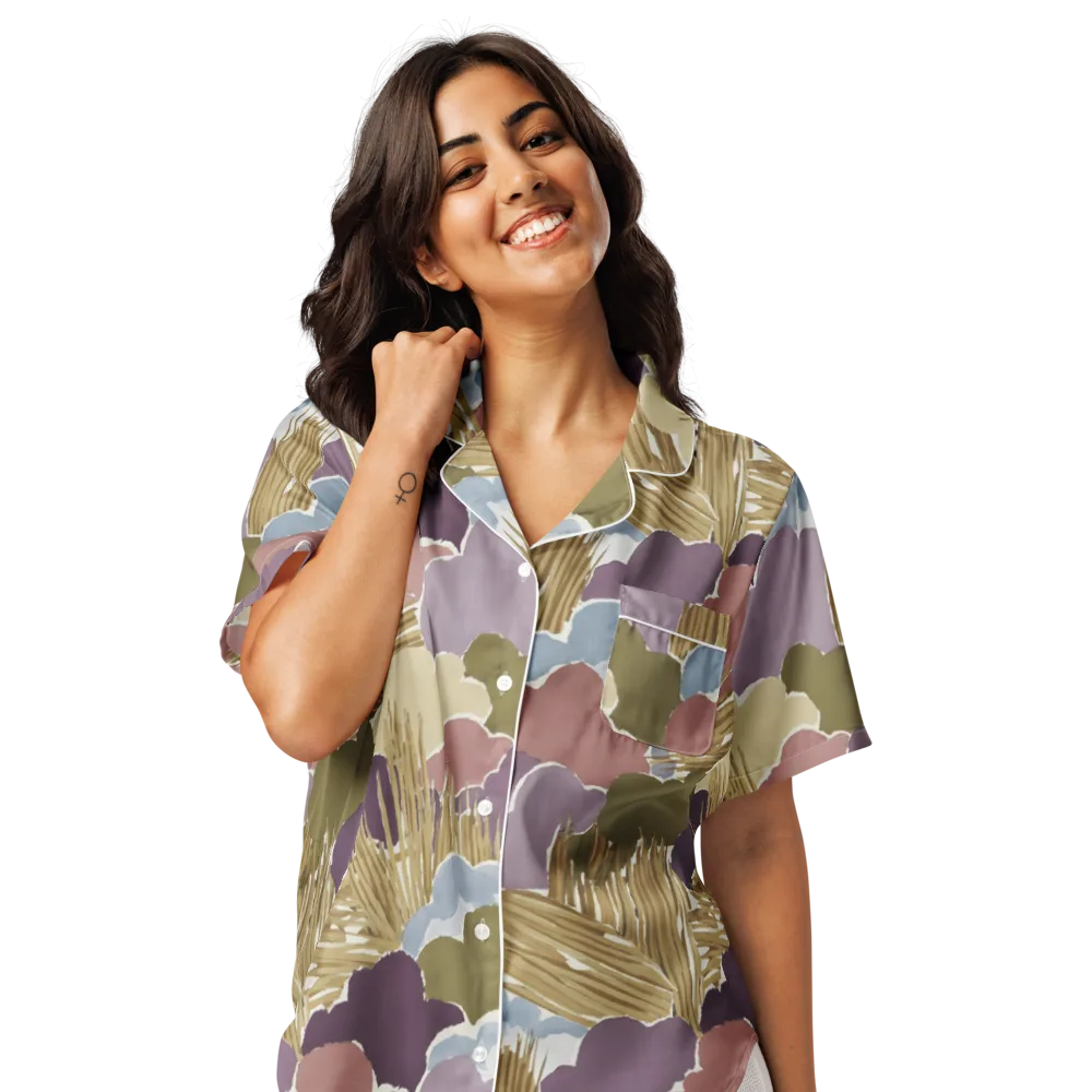 Harvest Reverie on Women's Short Sleeve Pajama Top — Front