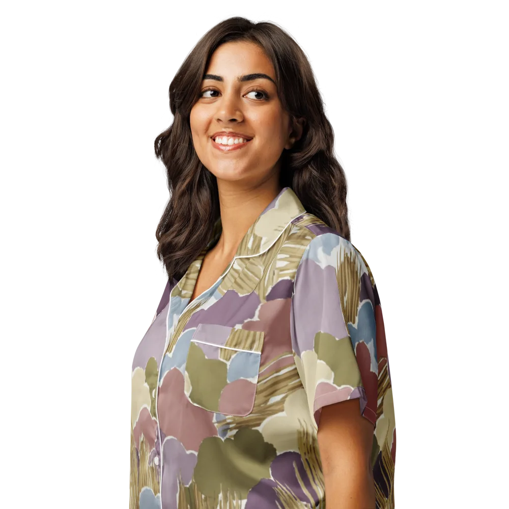 Harvest Reverie on Women's Short Sleeve Pajama Top — Left Front