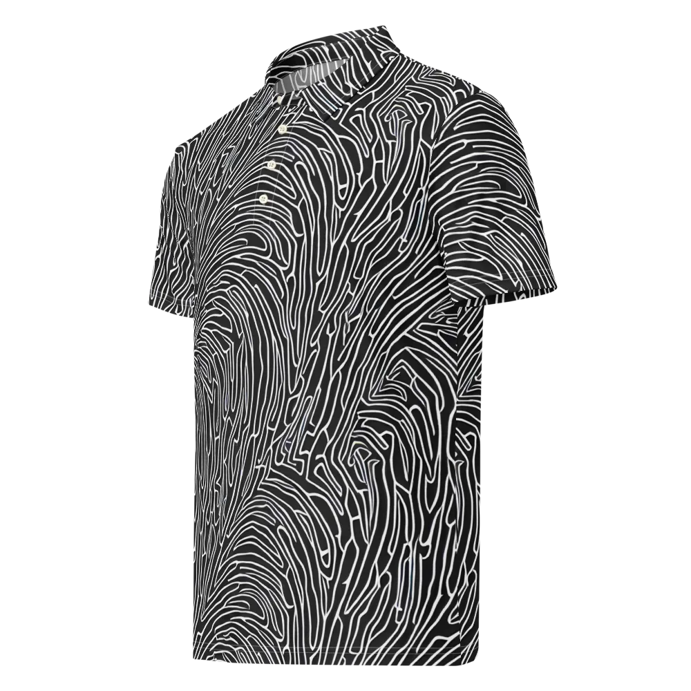 Acconci Waves on Men's Slim Fit Polo Shirt — Left Front
